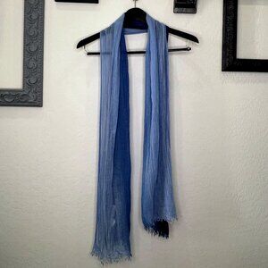 Charming Charlie 100% Viscose Blue Hombre Scarf 18"W x 72"L